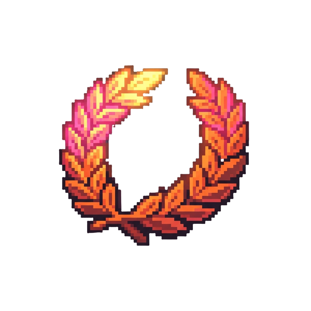 A Fiery Neon Victory Wreath