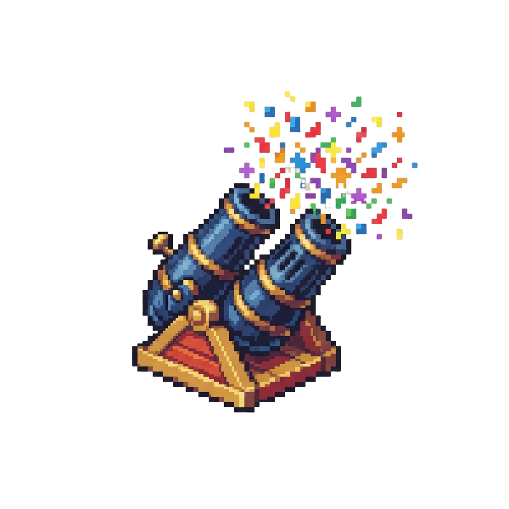 A Burst of Colorful Confetti Canons