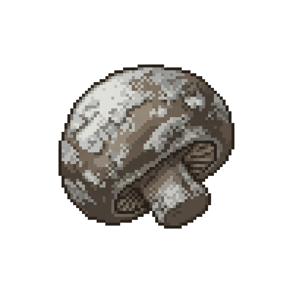 A Moldy Ash-covered Mushroom Cap