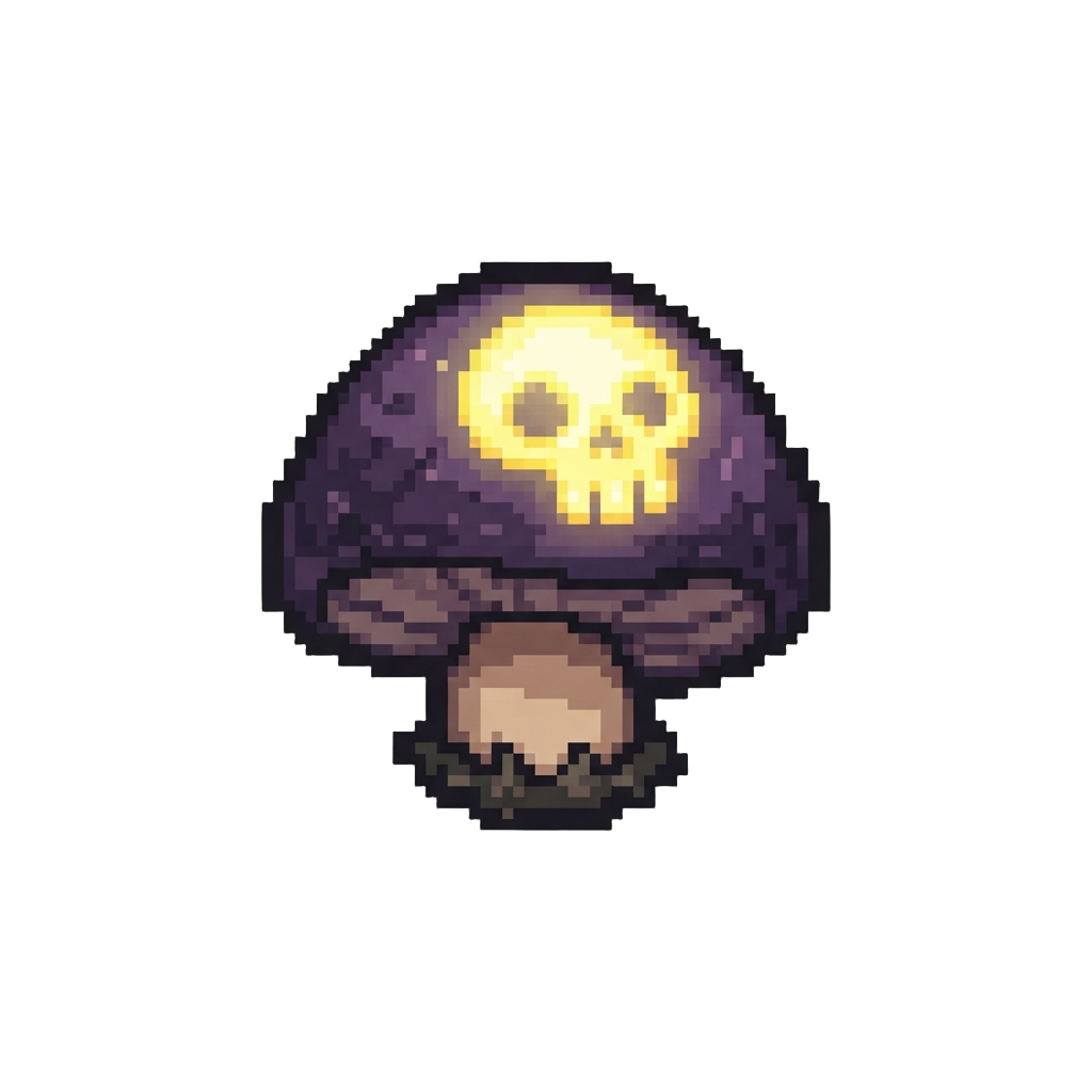 A Glowing Skull-marked Mushroom Cap