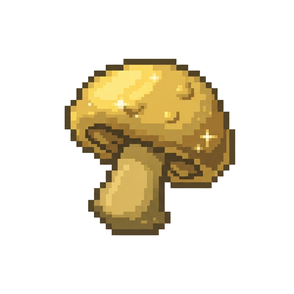 A Shimmering Golden Mushroom Cap