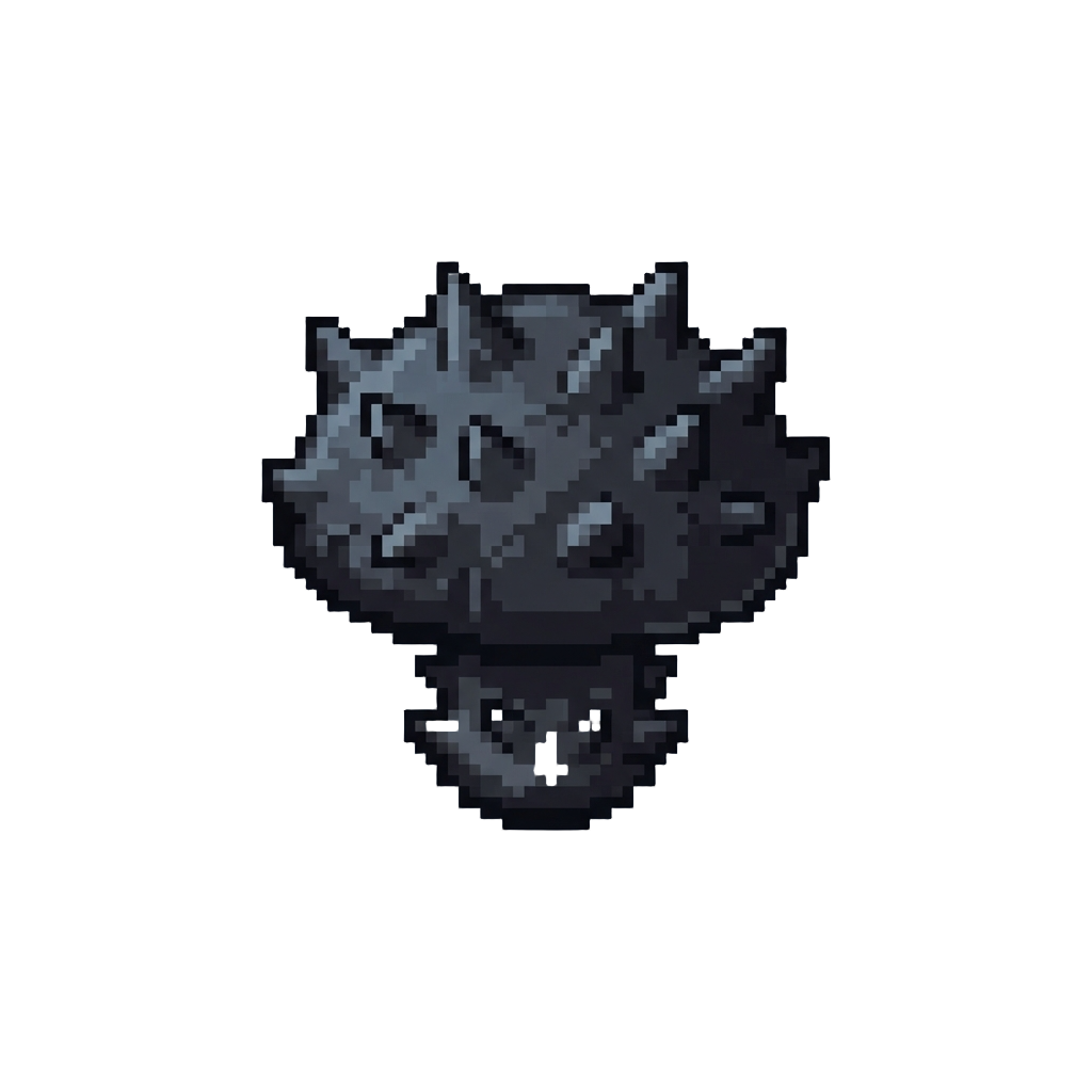 A Soot-black Spiky Mushroom Cap