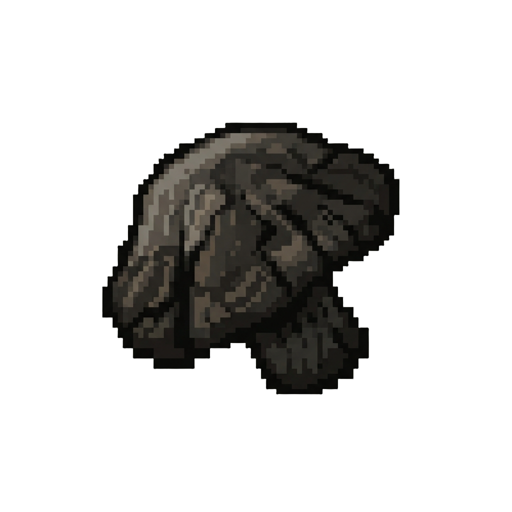A Pitch-black Withered Mushroom Cap