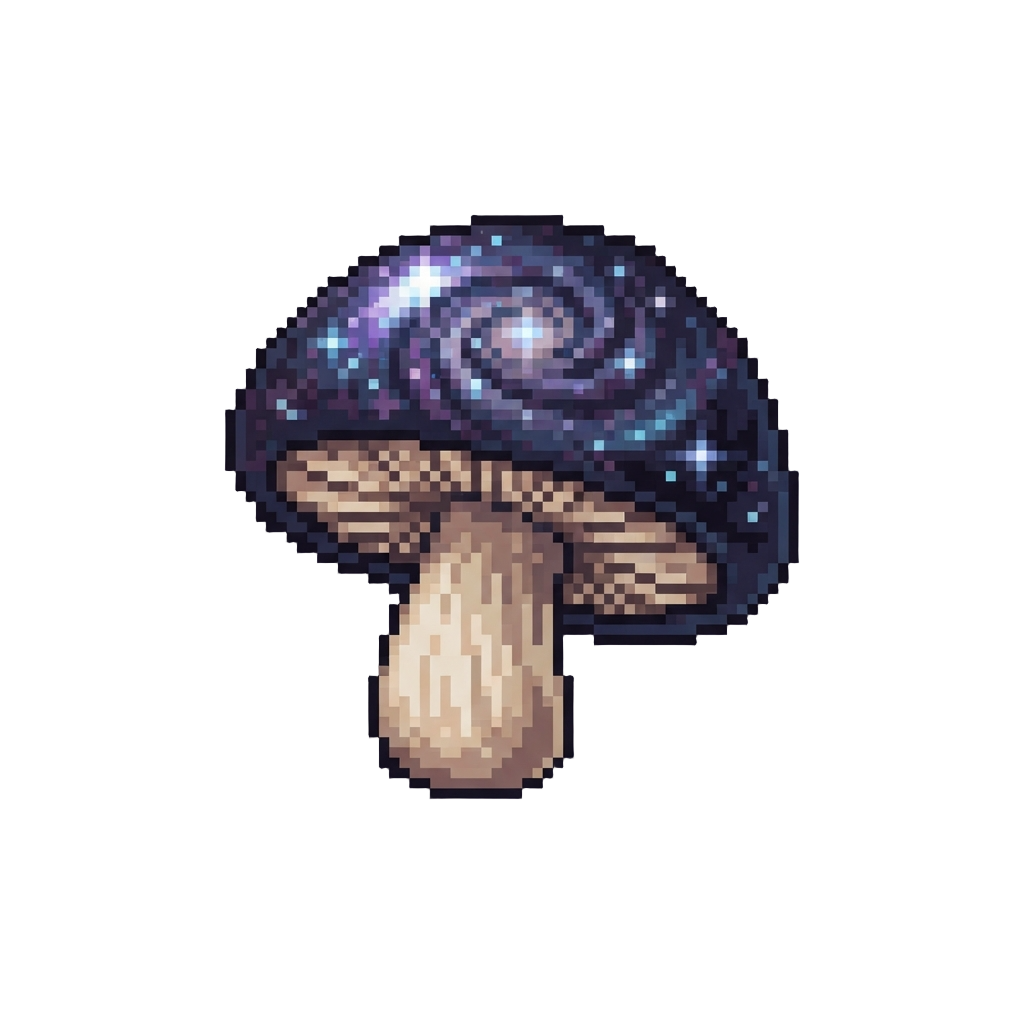 A Swirling Galaxy Mushroom Cap