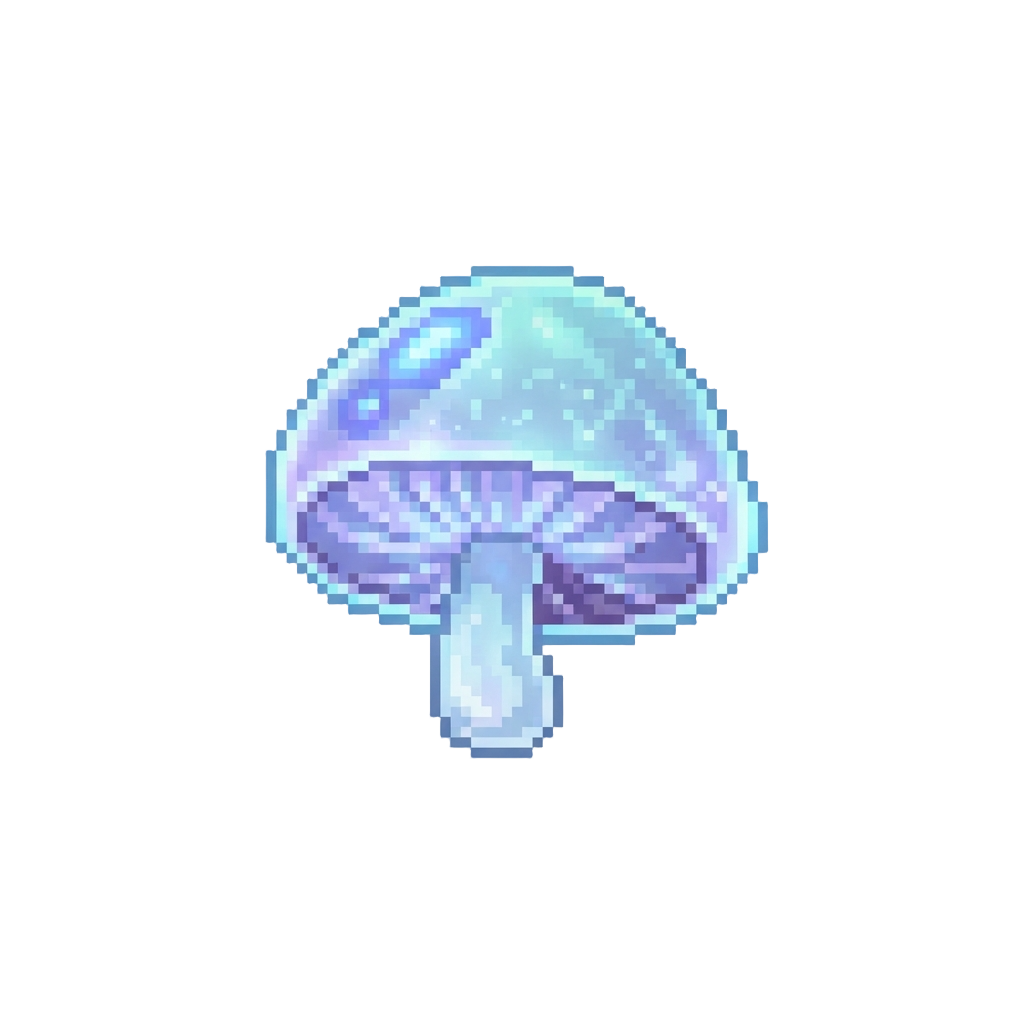 A Shimmering Ethereal Mushroom Cap