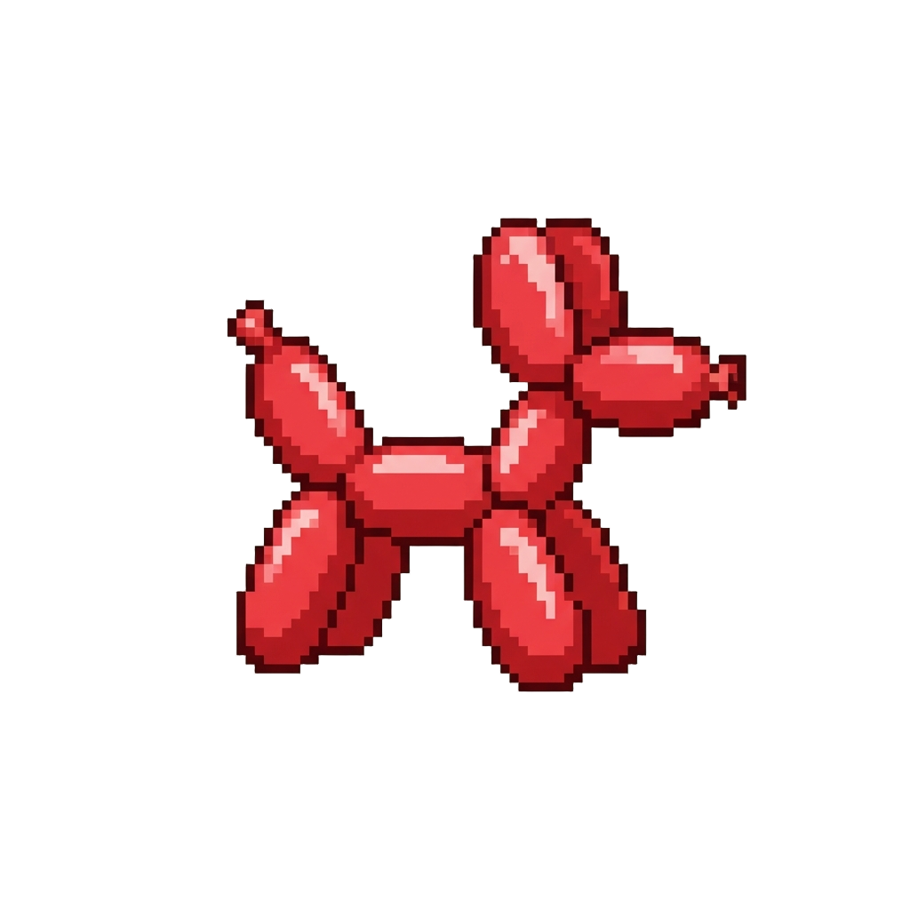 A Classic Bright Red Balloon Dog