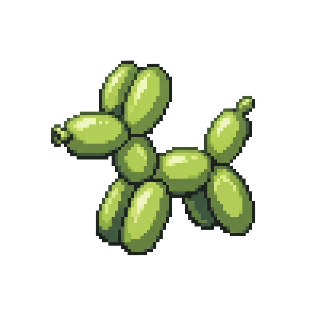 A Lime Green Balloon Sausage Dog