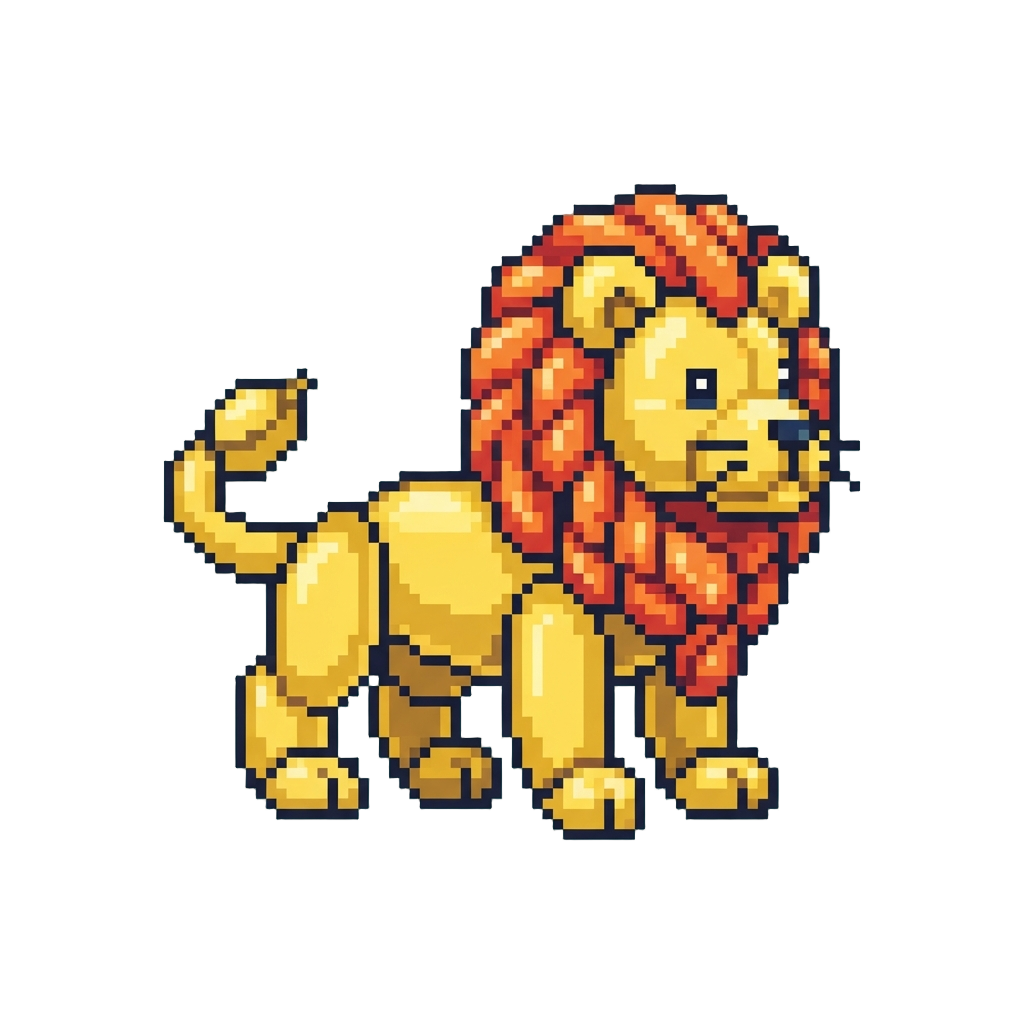 A Majestic Balloon Lion with a Full Braided Mane