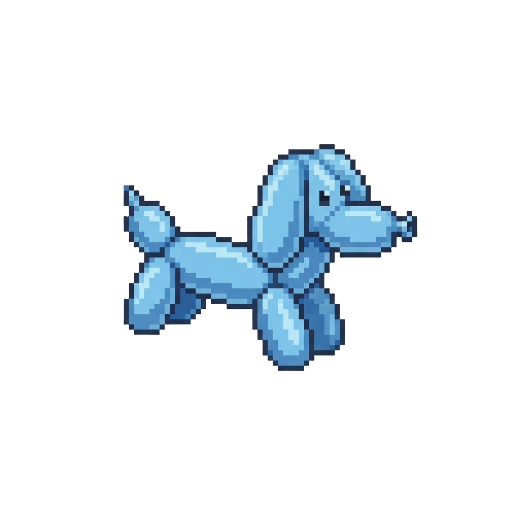 A Simple Blue Balloon Dachshund