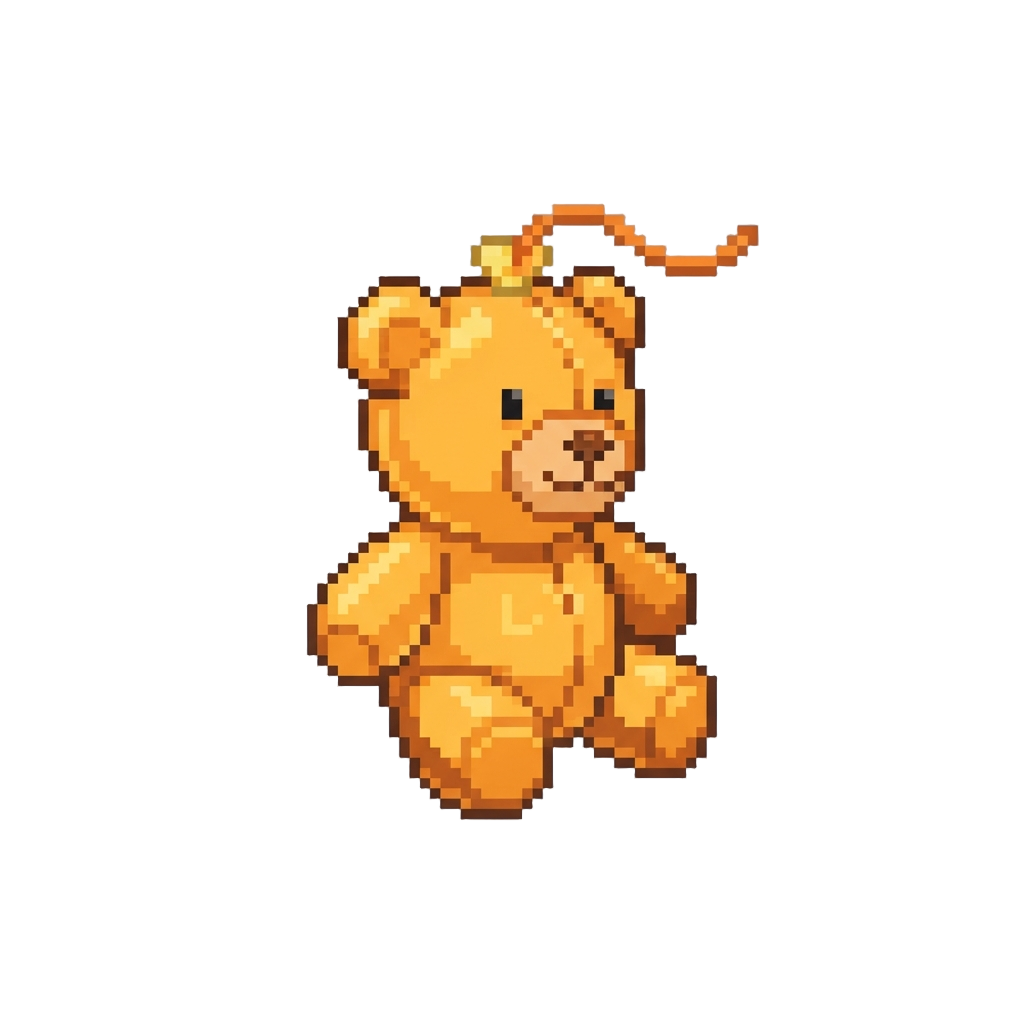 A Bright Orange Balloon Teddy Bear