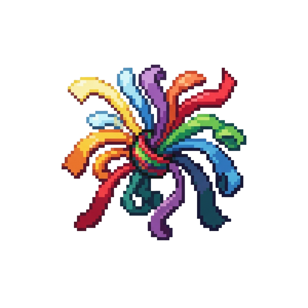 A Rainbow Streamer Explosion