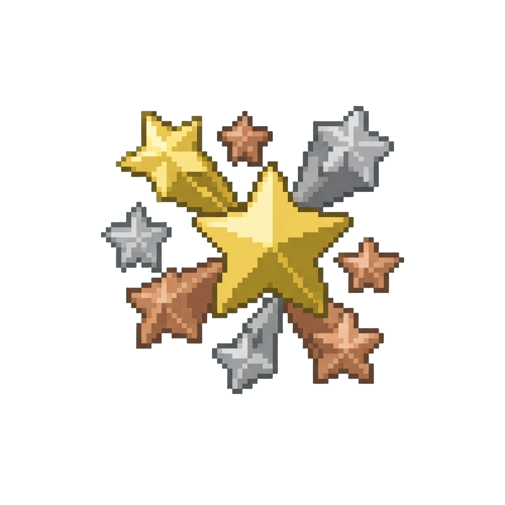 A Dazzling Metallic Star Confetti Burst