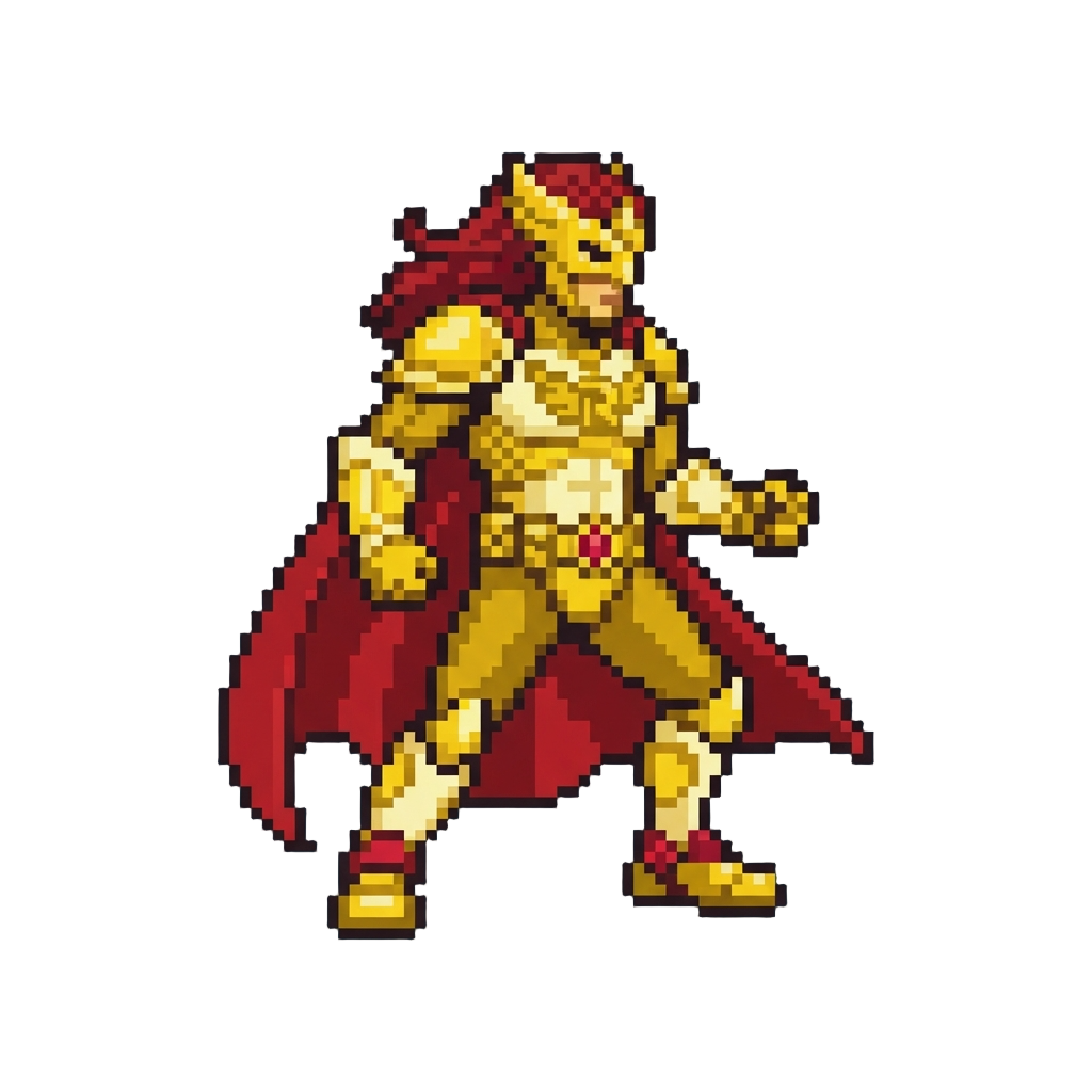 A Royal Golden Superhero Stance