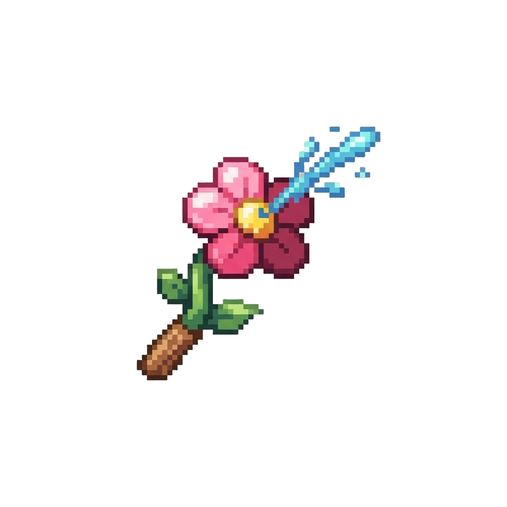 A Squirt Flower Spraying Water