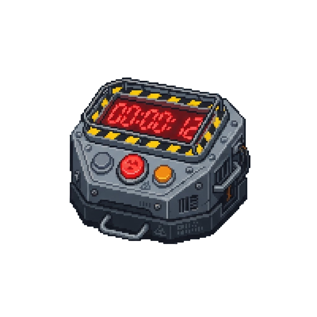 A Glowing Red Nuclear Countdown Timer