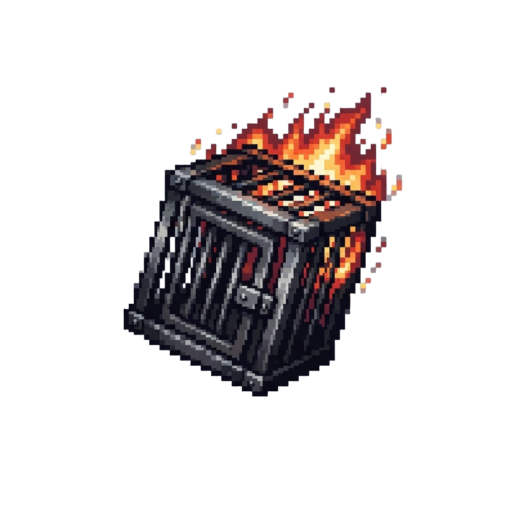 A Falling Burning Steel Cage