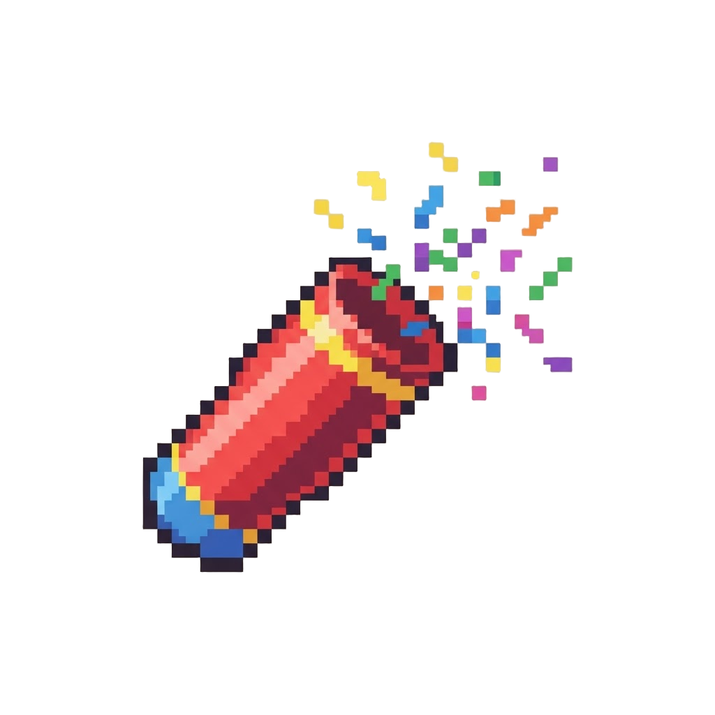 A Party Popper Exploding with Confetti