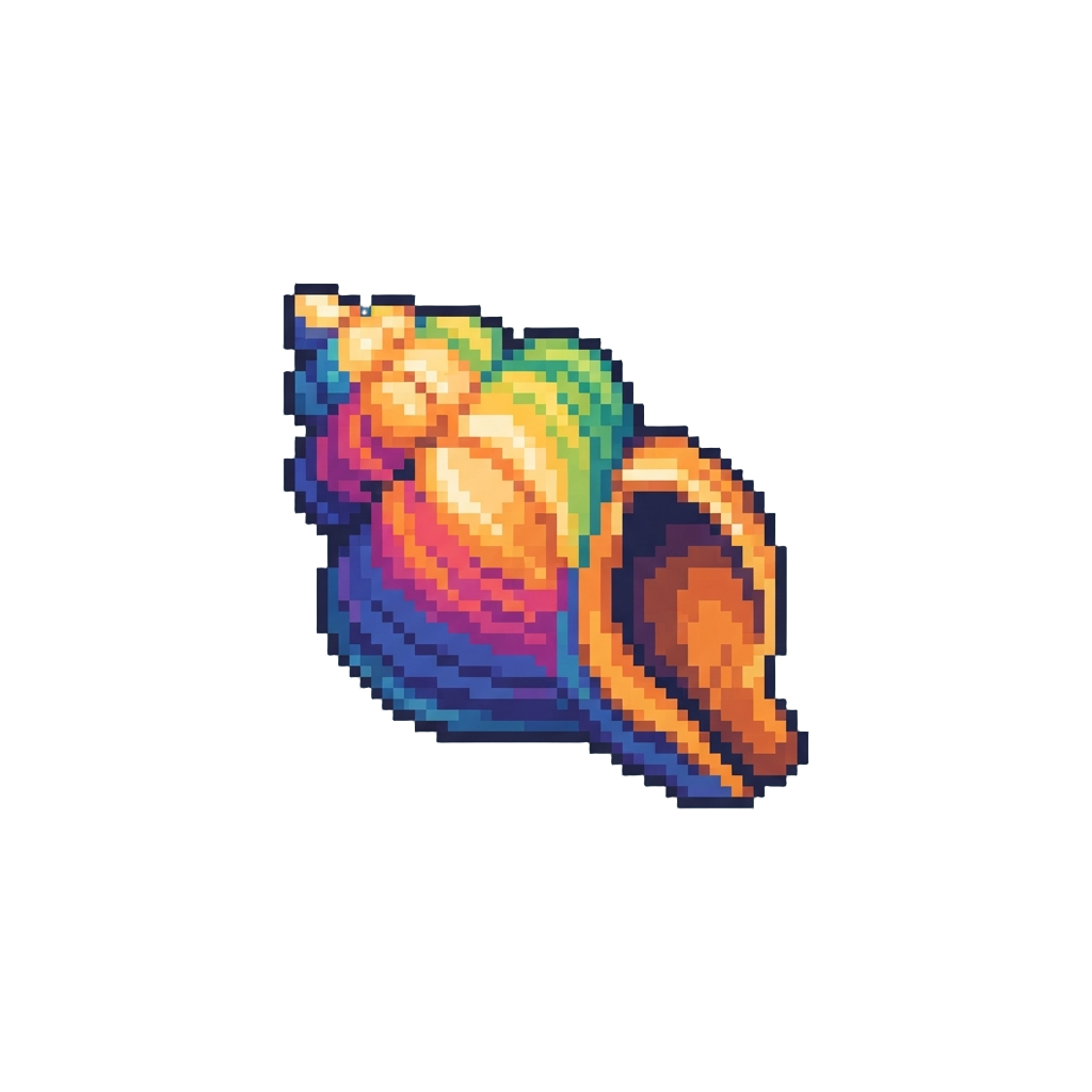 A Vibrant Rainbow Conch Shell