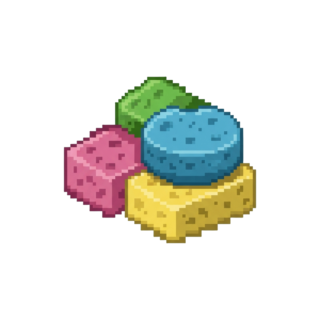 A Pile of Colorful Soft Sponges