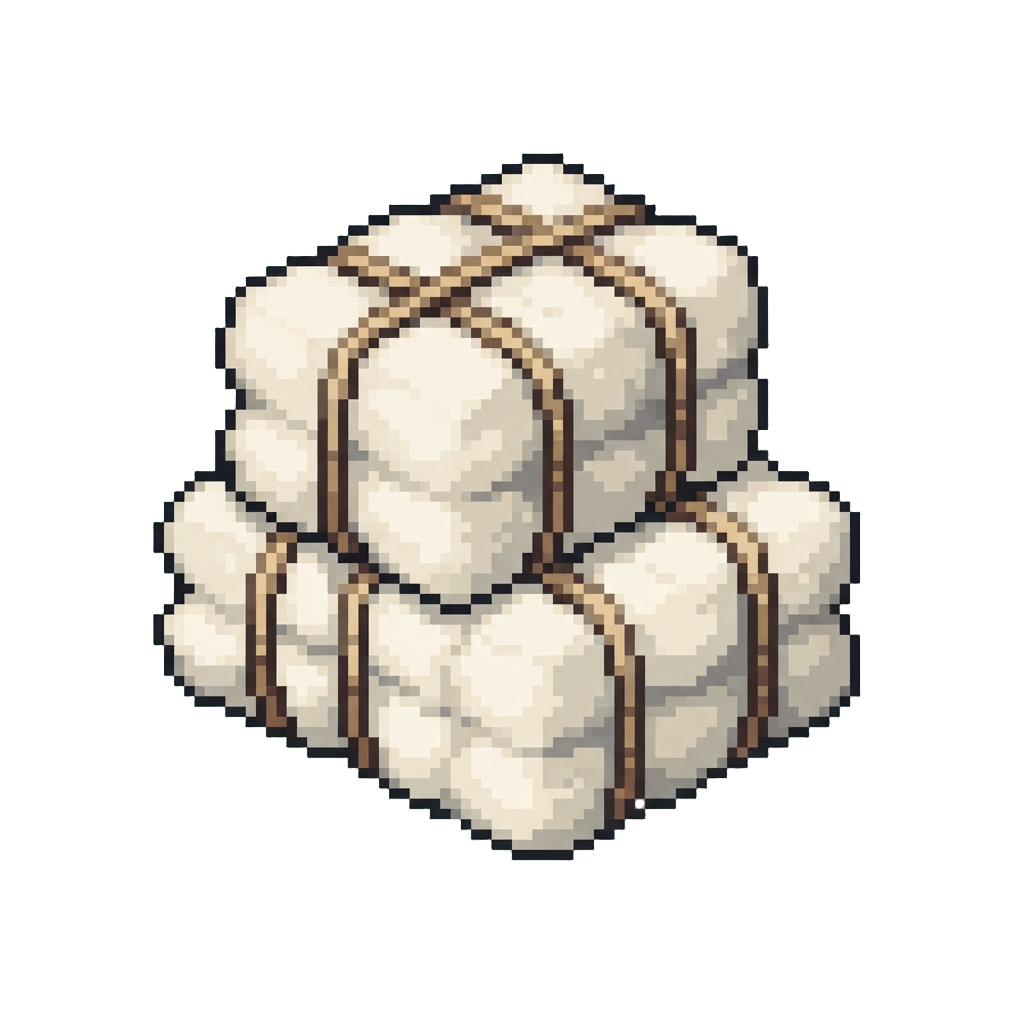 A Pile of Fluffy Cotton Bales