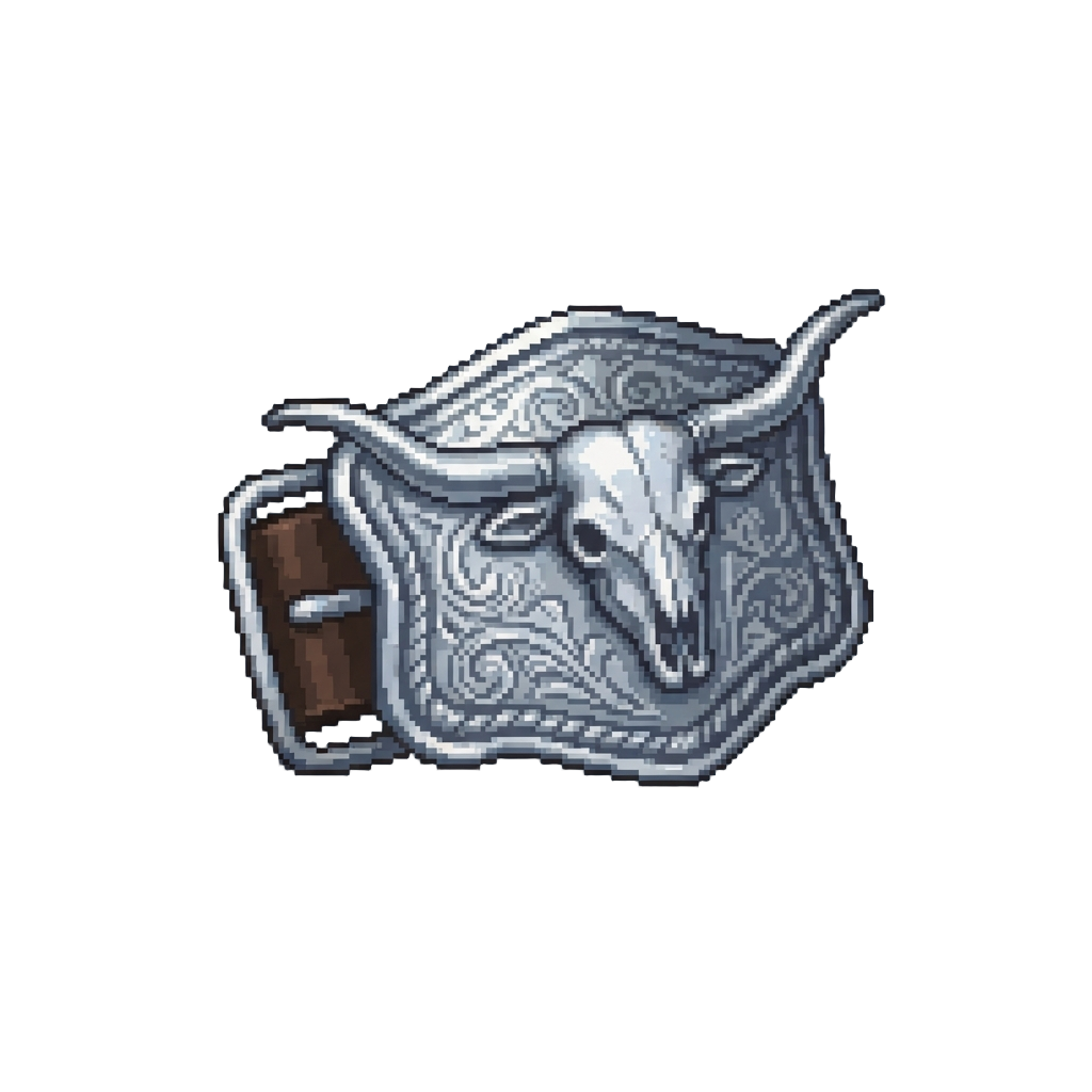 A Chrome Longhorn Rodeo Buckle
