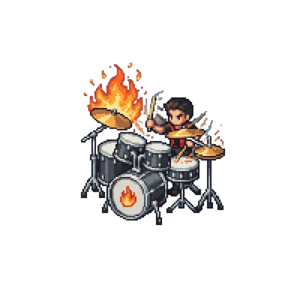 Shredding a Blazing Drum Solo on a Miniature Drum Set