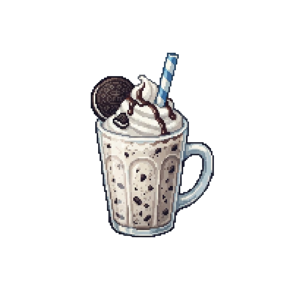 A Cookies and Cream Oreo Milkshake with Chocolate Drizzle