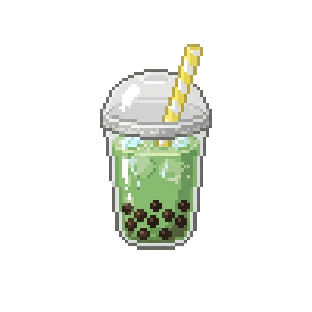 A Matcha Green Tea Boba Milkshake
