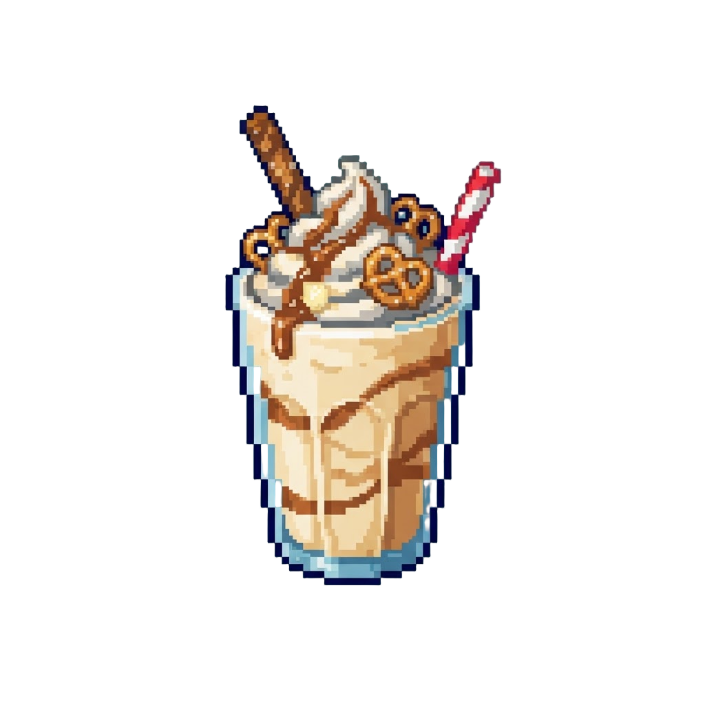 A Salted Caramel Crunch Milkshake with Pretzel Bits