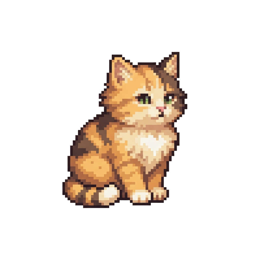 A Fluffy Golden Calico Kitten