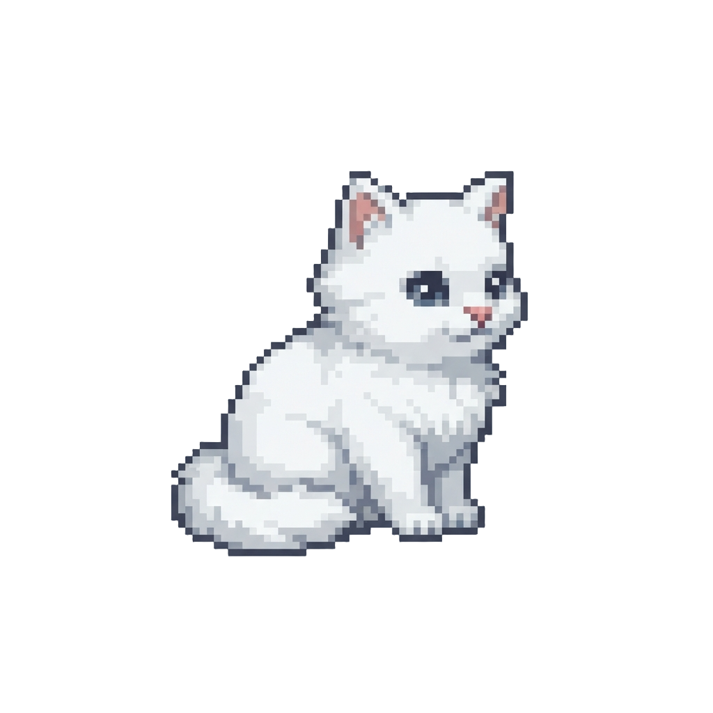 A Tiny Snow-white Angora Kitten