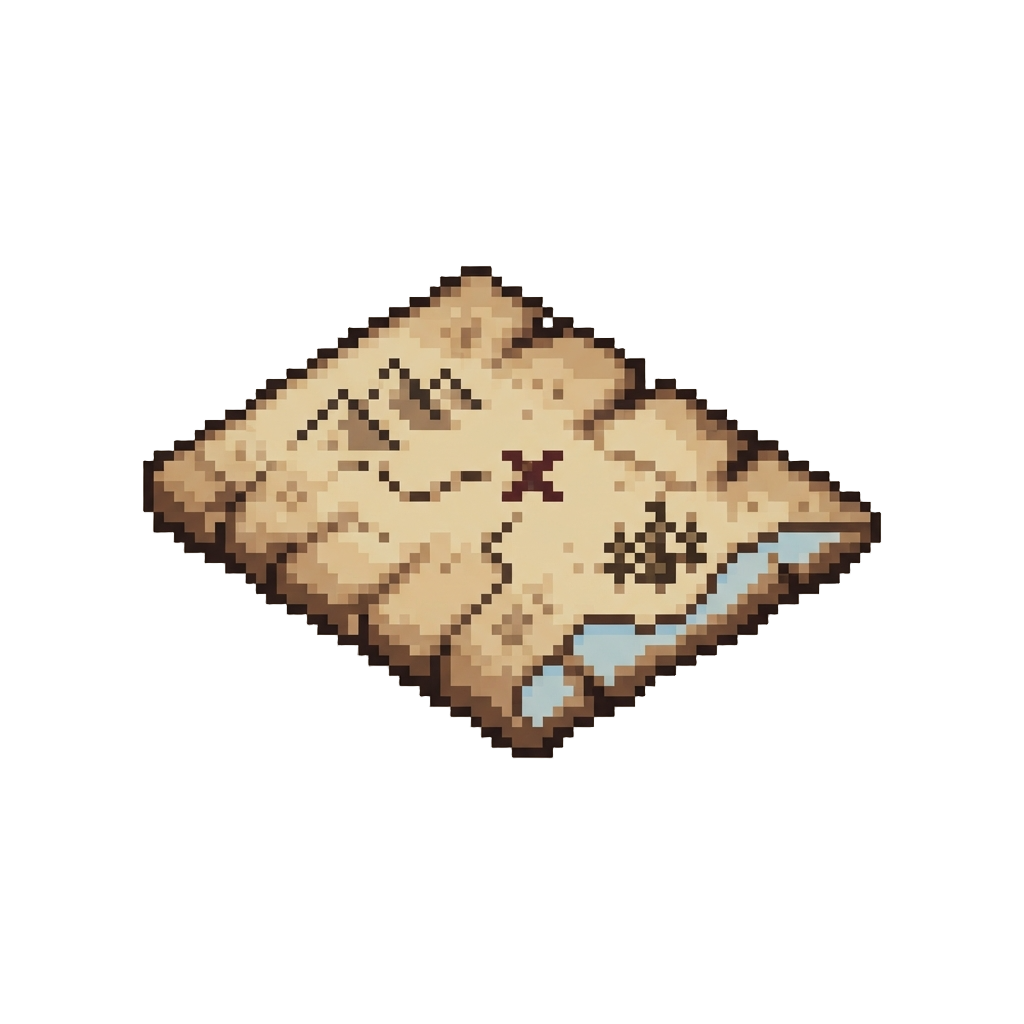 A Tiny Printed Treasure Map Tile