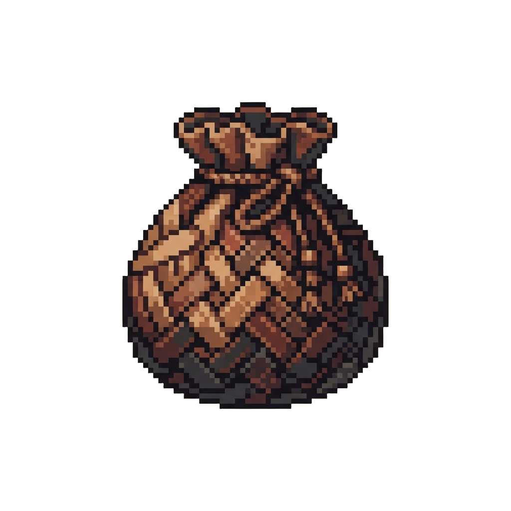 An Intricately Woven Leather Pouch