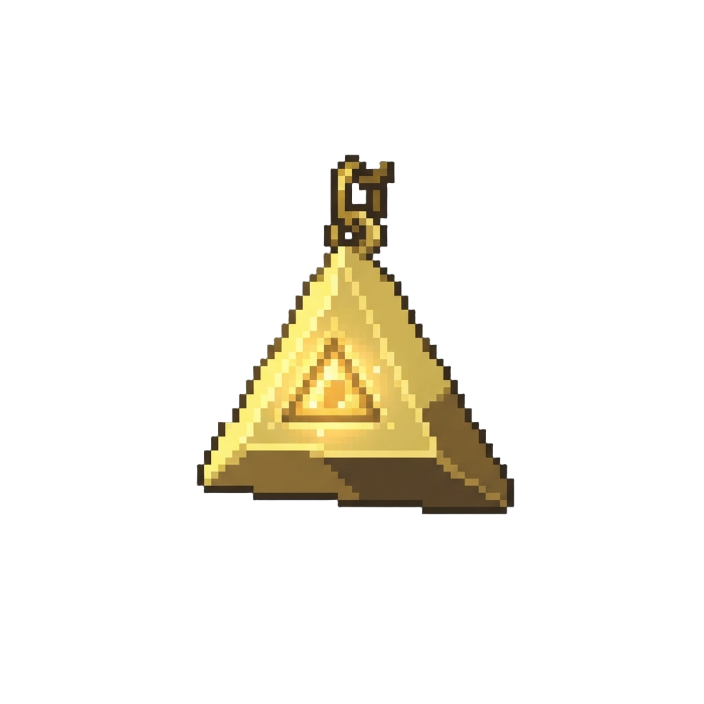 A Glowing Golden Triangle Charm