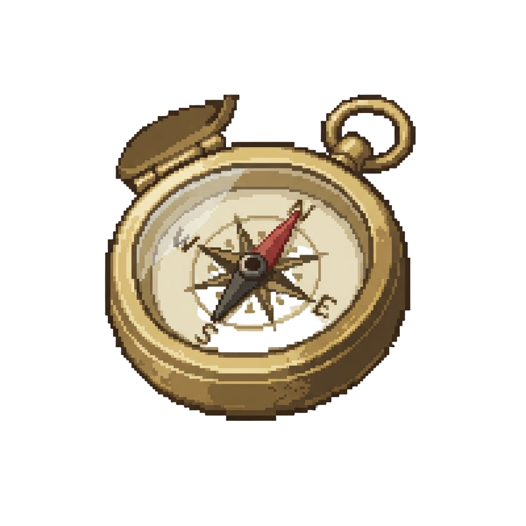 A Detailed Brass Pocket Compass