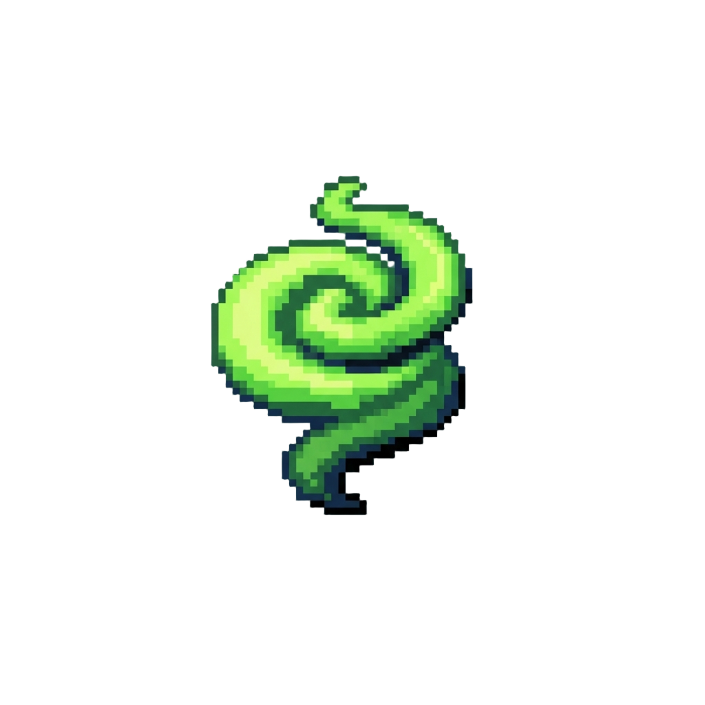 A Cloud of Neon Green Spiral Smoke