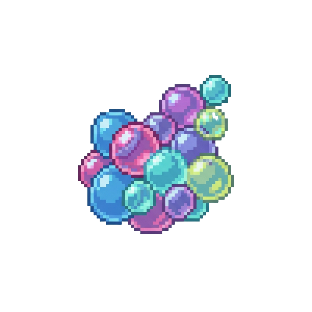 A Cloud of Colorful Floating Bubble Smoke