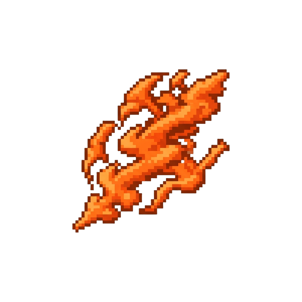 A Spray of Neon Orange Zigzag Smoke