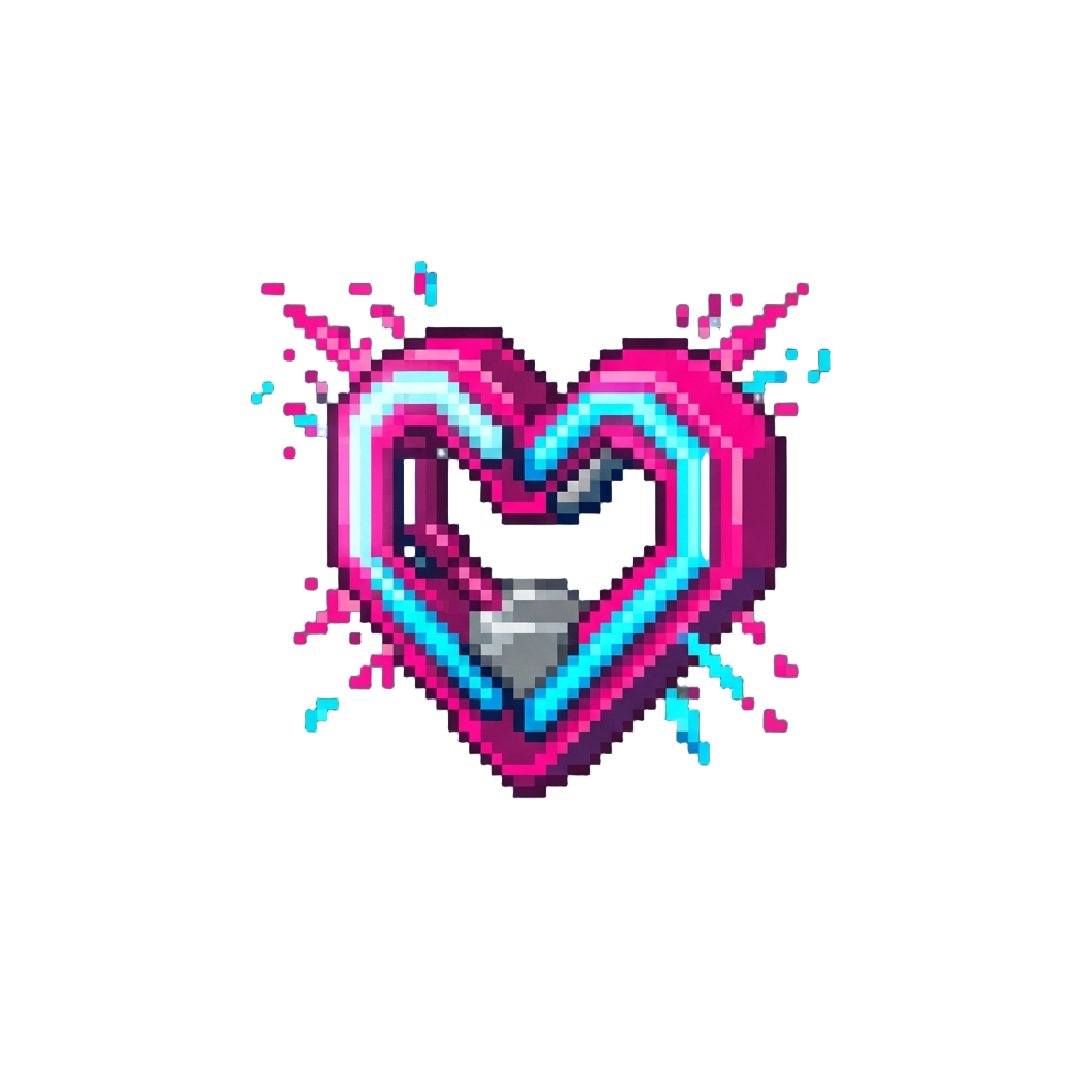 A Bright Neon Heart Shape Burst