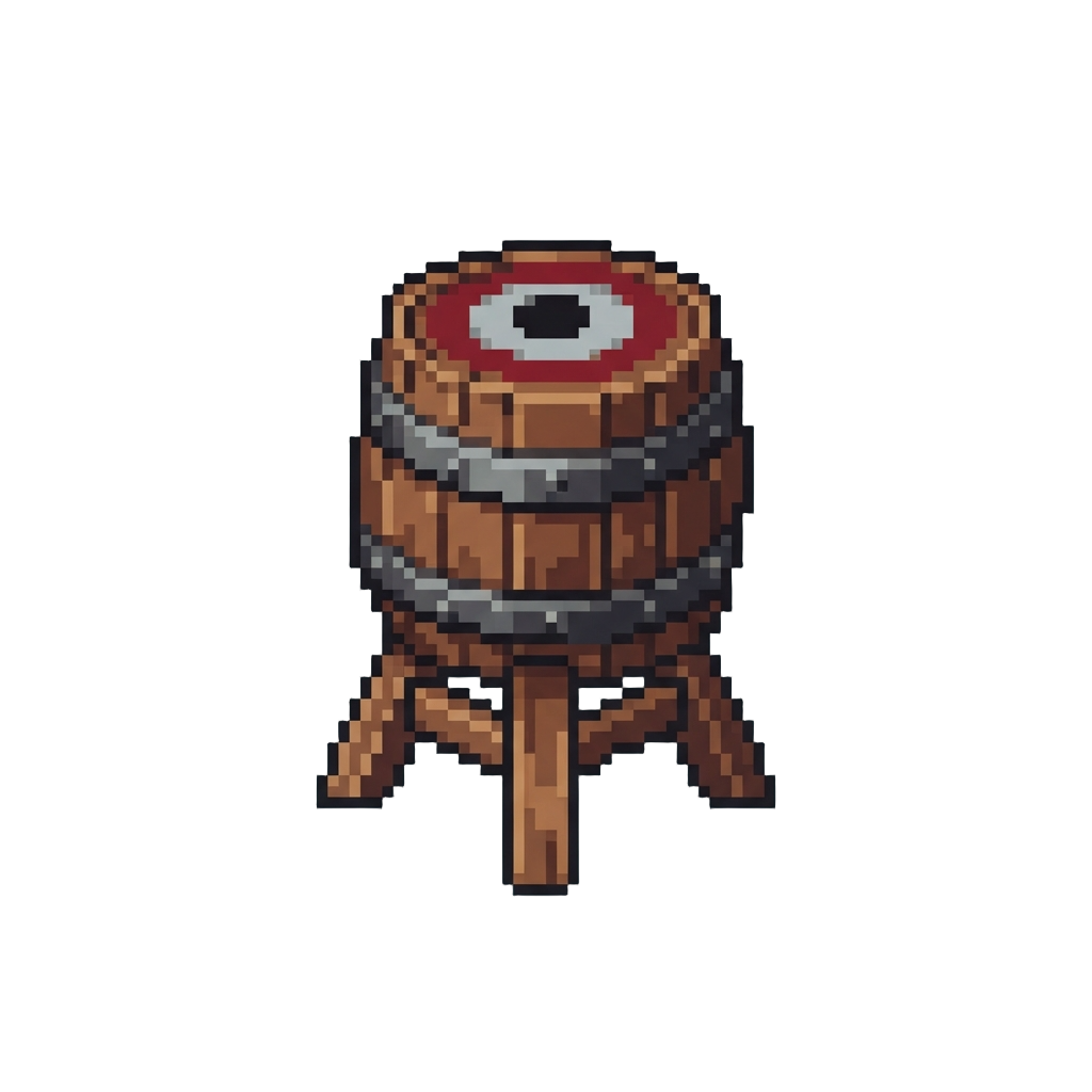 A Miniature Wooden Wooden Barrel Target