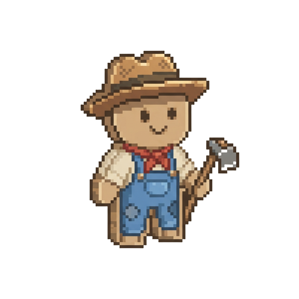 An Innocent Cardboard Farmer Cutout