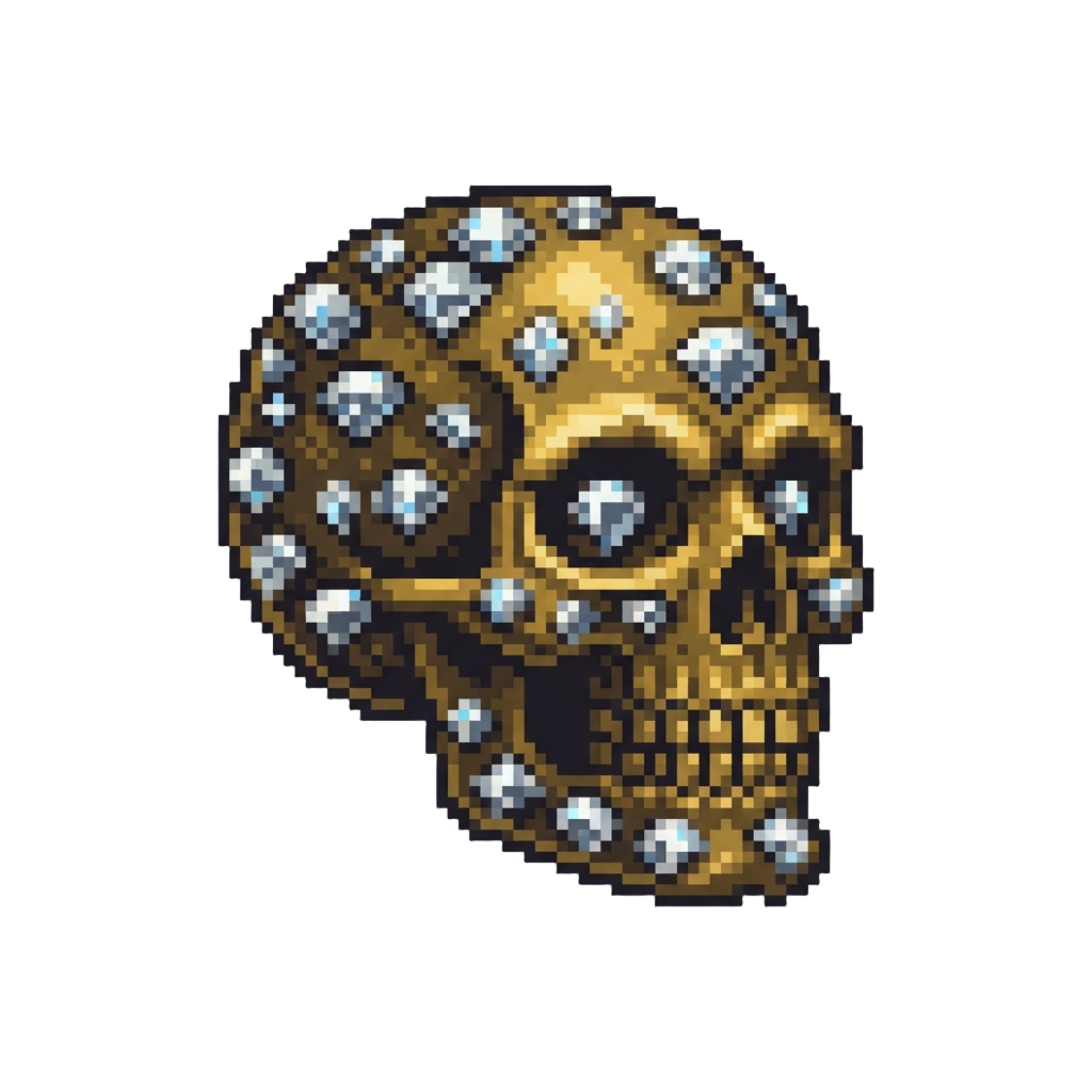 A Diamond-encrusted Skull Figurine