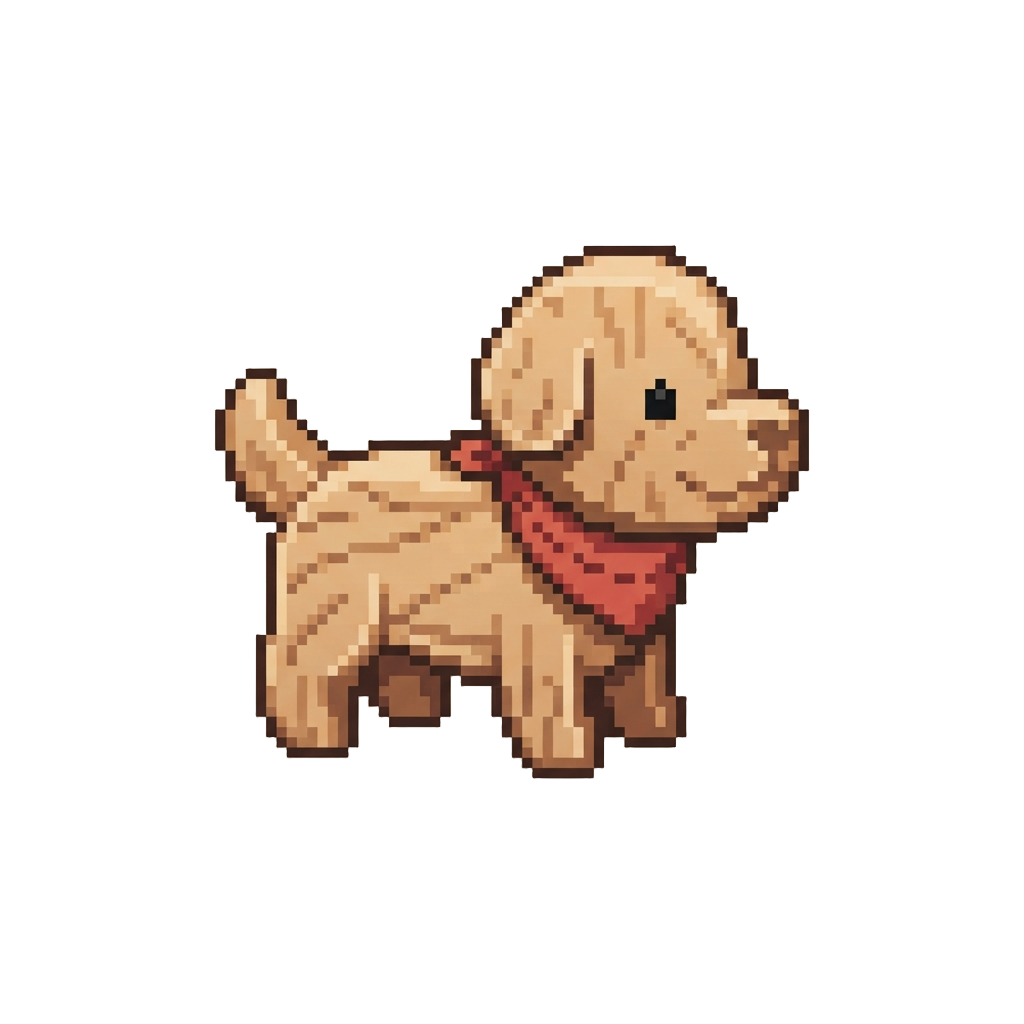 An Innocent Wooden Dog Cutout
