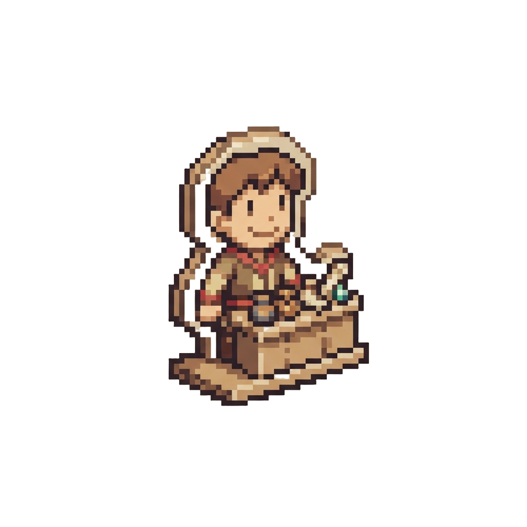 An Innocent Cardboard Merchant Cutout