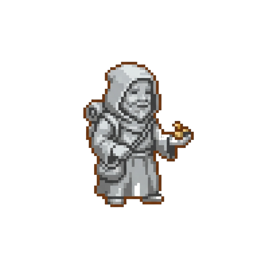 A Miniature Silver Merchant Figurine