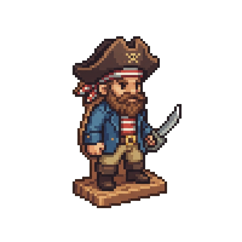 A Painted Wooden Pirate Cutout