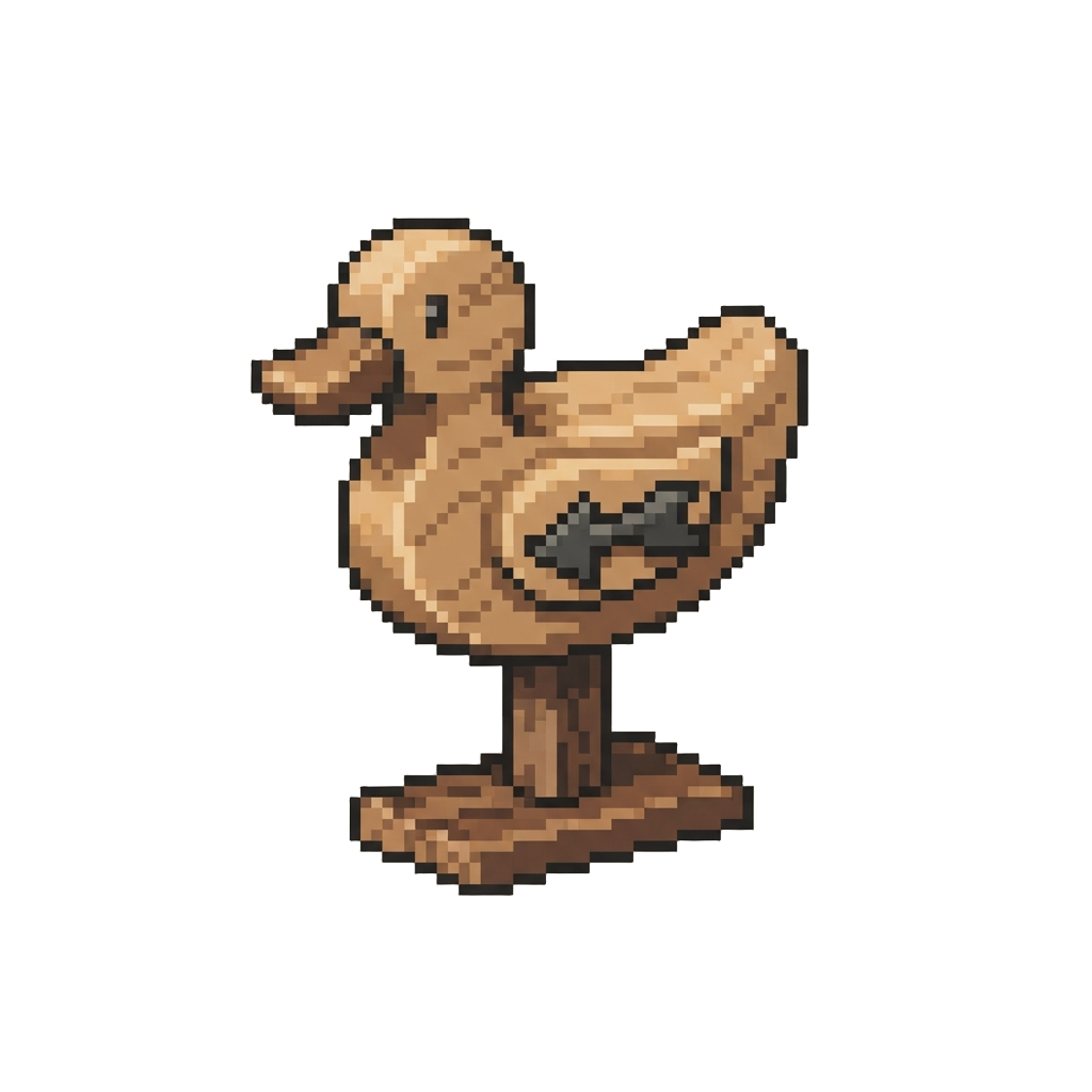 A Moving Wooden Wooden Duck Target