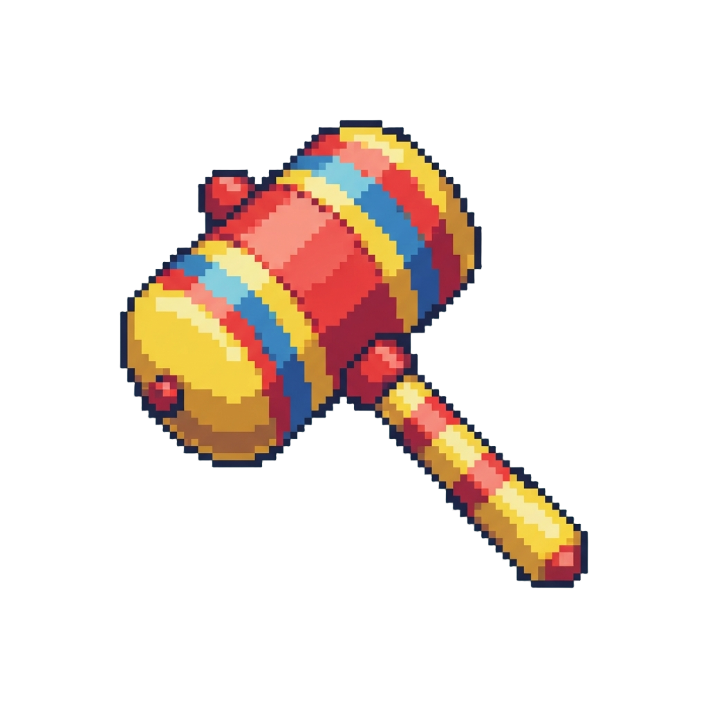 Giant Inflatable Striped Clown Hammer