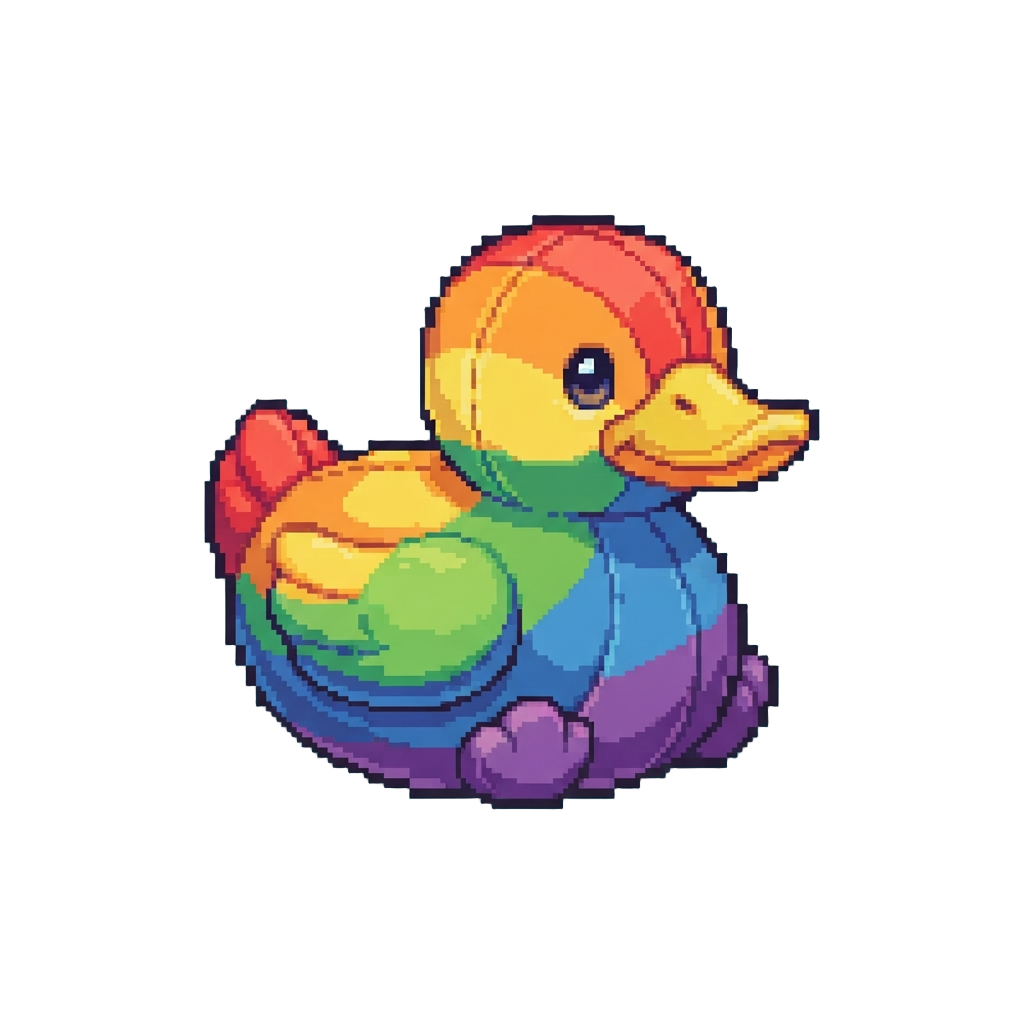 Oversized Plush Rainbow Duck