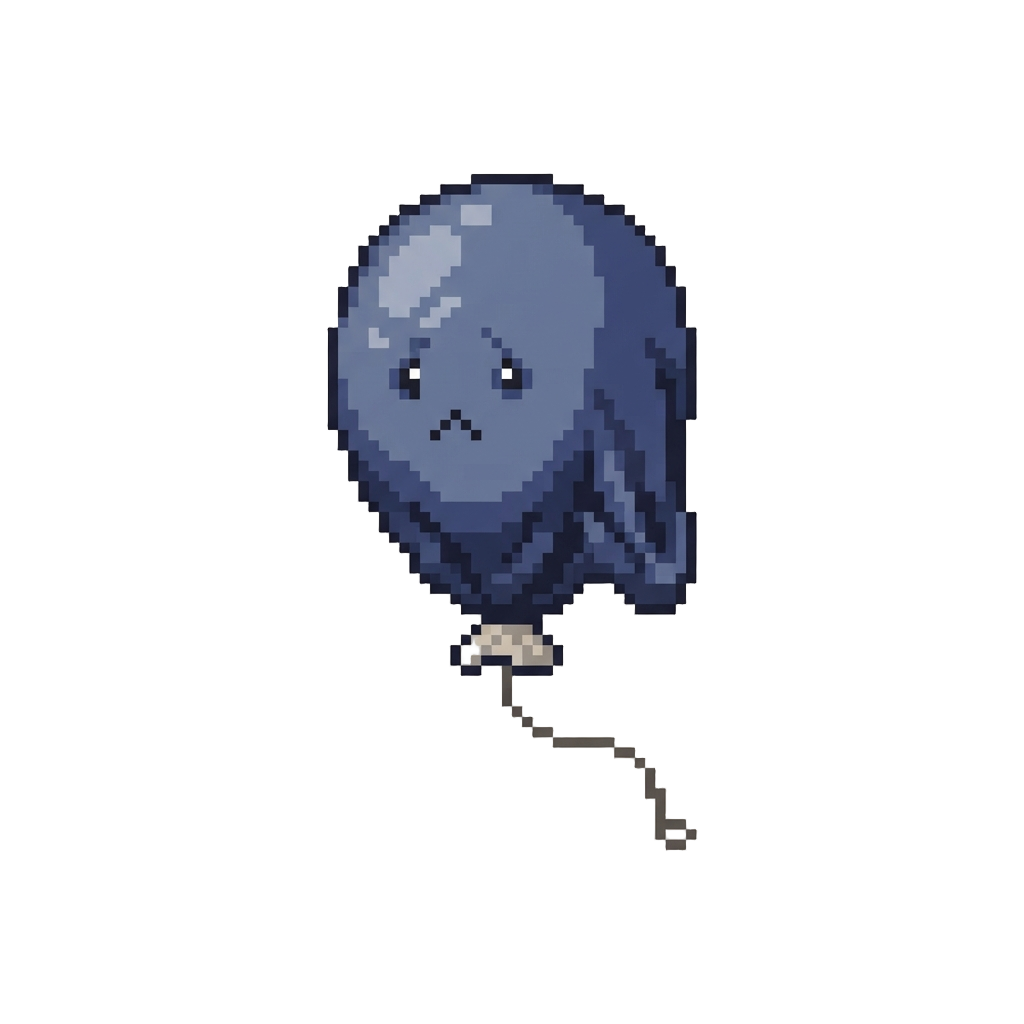 Single Sad Helium Balloon